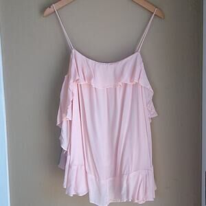 Intimately Free People pale pink boho tank top M fair ballet core